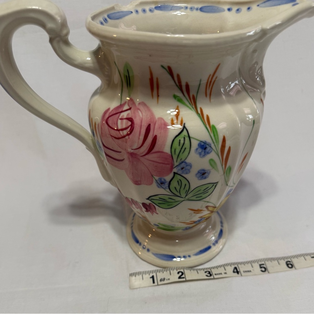 Blue Ridge Floral Ceramic Pitcher - Picture 7 of 9